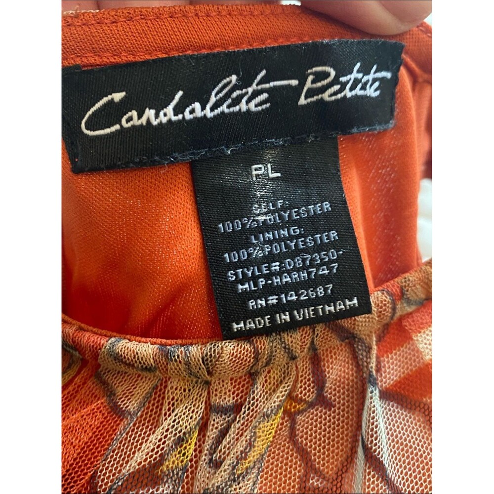 Candalite Petite FLORAL Halter Maxi Dress in Rust Orange, Yellow & Brown Sz LP - Picture 8 of 11